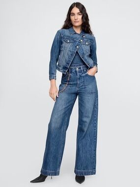 Gap x Cult Gaia High Rise Stride Chain Jeans Size 30